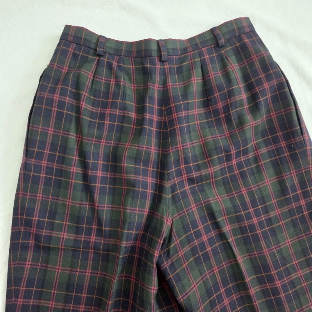 Vtg Wool Plaid Pants Size 12 Old Money Heritage Preppy‎ Straight Leg High Waist - Picture 13 of 13